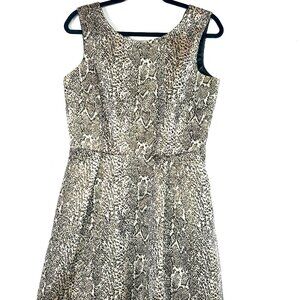 AGB Dress Black and Gold Snake Print Mini Dress, with Pockets Size 10